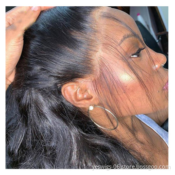 Yeswigs Natural 1b Color Brazilian Human Hair Lace Front Wig 360 Straight Wave Virgin Hair Cuticle Aligned 360 Lace Frontal Wig
